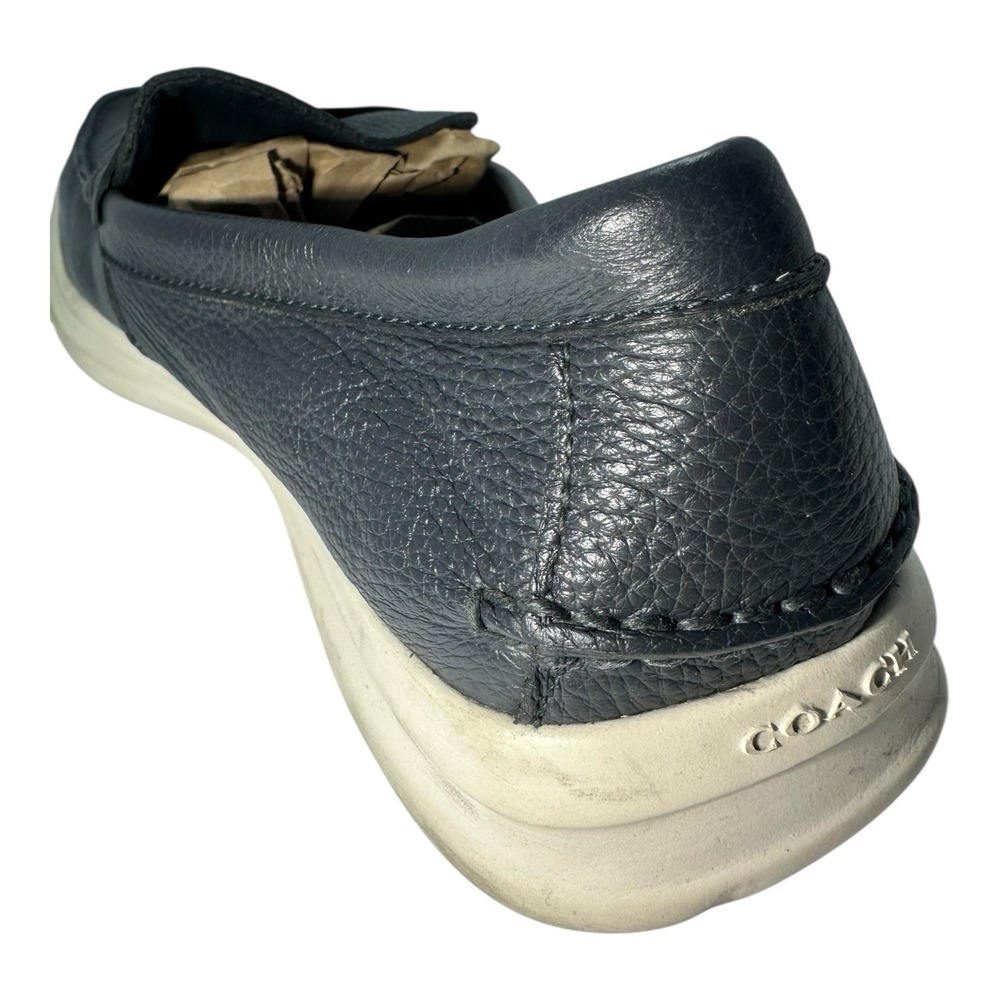 Coach Men Navy Blue Pebbled Leather Nantucket Penny Loafer Size‎ 11.5D - Picture 3 of 10